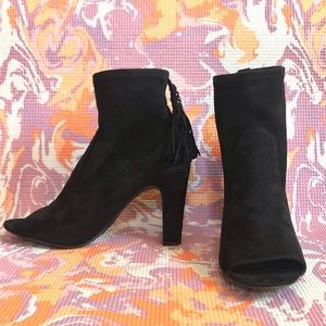 Vince Camuto Calissa Peep-Toe Black Bootie Sz 9.5